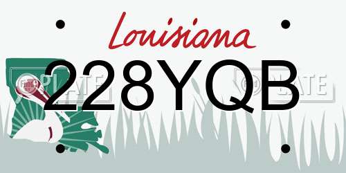 228YQB Louisiana License Plate