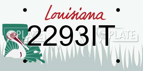 2293IT Louisiana License Plate