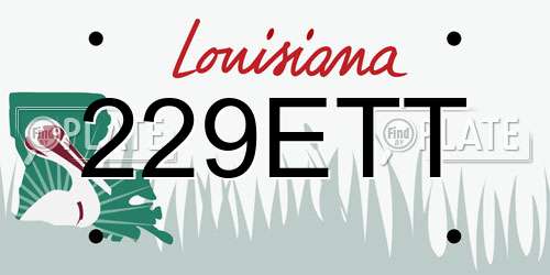 229ETT Louisiana License Plate