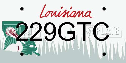 229GTC Louisiana License Plate