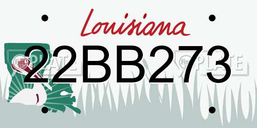 22BB273 Louisiana License Plate