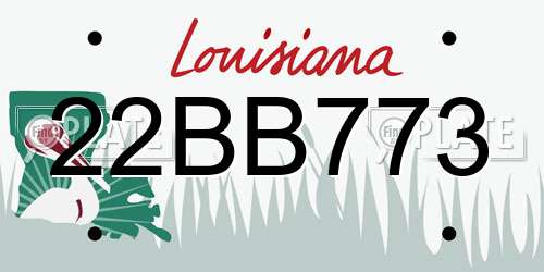 22BB773 Louisiana License Plate
