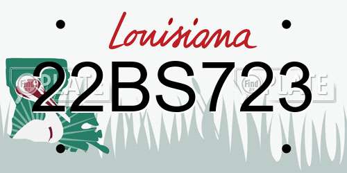 22BS723 Louisiana License Plate