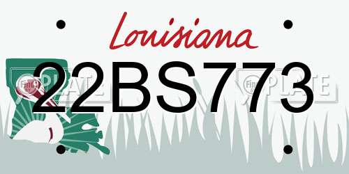 22BS773 Louisiana License Plate