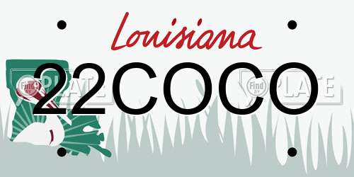 22COCO Louisiana License Plate