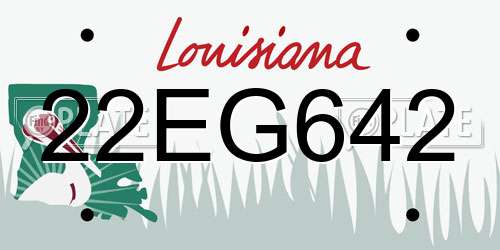 22EG642 Louisiana License Plate