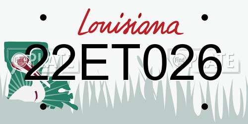 22ET026 Louisiana License Plate
