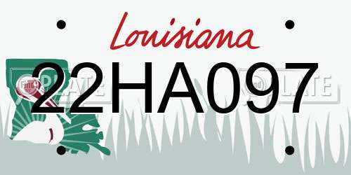 22HA097 Louisiana License Plate