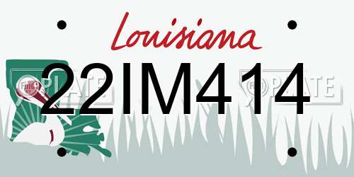 22IM414 Louisiana License Plate