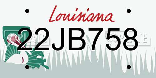 22JB758 Louisiana License Plate