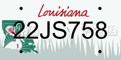 22JS758 Louisiana License Plate
