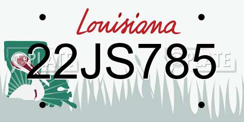 22JS785 Louisiana License Plate