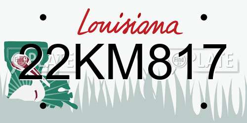 22KM817 Louisiana License Plate