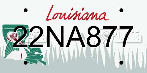 22NA877 Louisiana License Plate