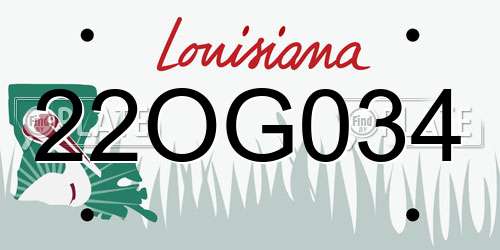 22OG034 Louisiana License Plate