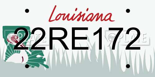 22RE172 Louisiana License Plate