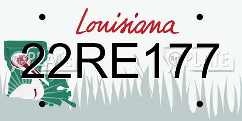 22RE177 Louisiana License Plate