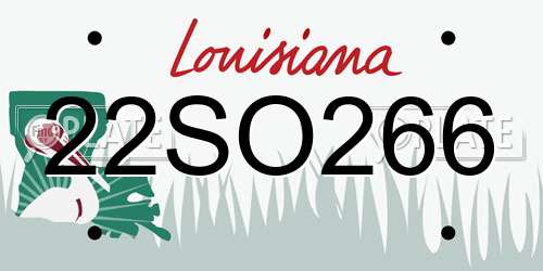 22SO266 Louisiana License Plate