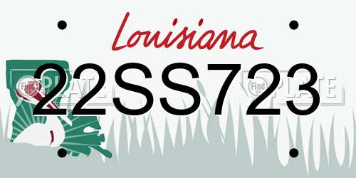 22SS723 Louisiana License Plate
