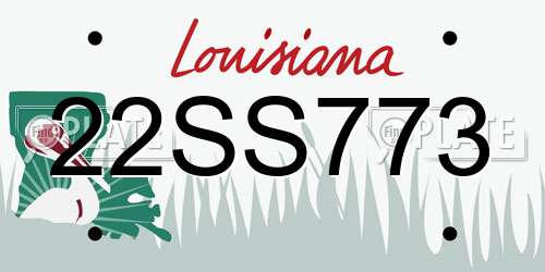 22SS773 Louisiana License Plate