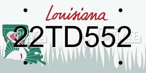 22TD552 Louisiana License Plate