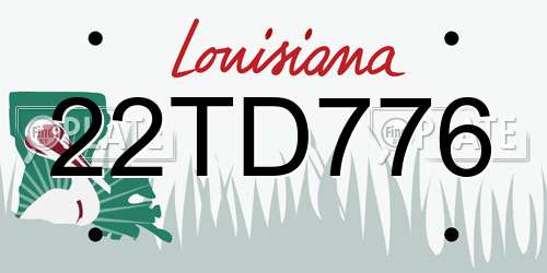22TD776 Louisiana License Plate