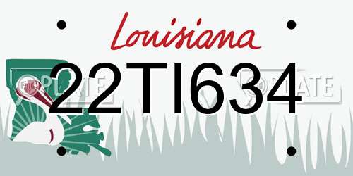 22TI634 Louisiana License Plate