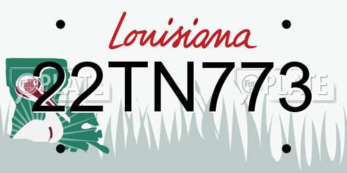 22TN773 Louisiana License Plate