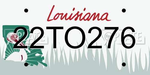 22TO276 Louisiana License Plate