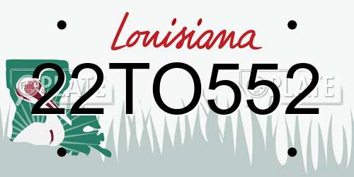 22TO552 Louisiana License Plate