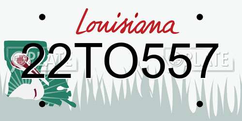 22TO557 Louisiana License Plate