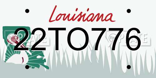 22TO776 Louisiana License Plate