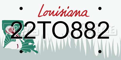 22TO882 Louisiana License Plate