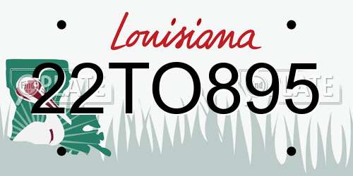 22TO895 Louisiana License Plate