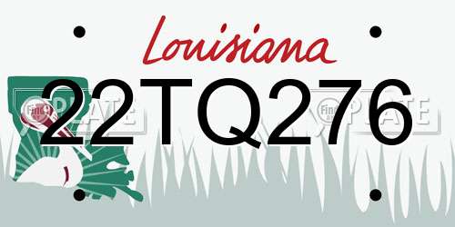 22TQ276 Louisiana License Plate