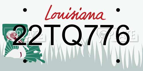 22TQ776 Louisiana License Plate