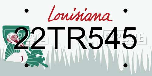 22TR545 Louisiana License Plate