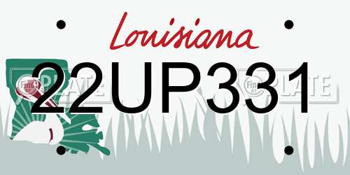 22UP331 Louisiana License Plate