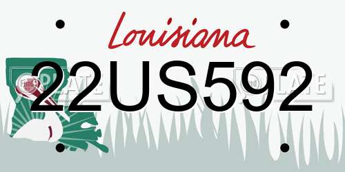22US592 Louisiana License Plate