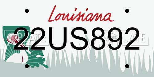 22US892 Louisiana License Plate