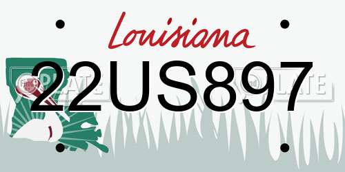 22US897 Louisiana License Plate
