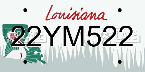 22YM522 Louisiana License Plate