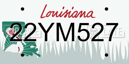 22YM527 Louisiana License Plate