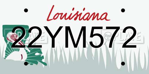 22YM572 Louisiana License Plate