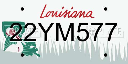 22YM577 Louisiana License Plate