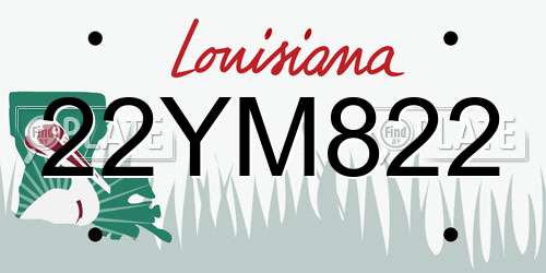22YM822 Louisiana License Plate
