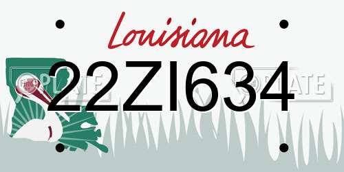 22ZI634 Louisiana License Plate