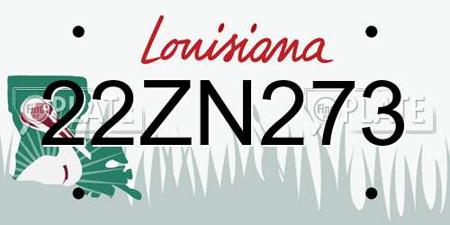 22ZN273 Louisiana License Plate