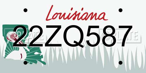22ZQ587 Louisiana License Plate