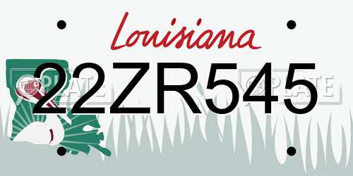 22ZR545 Louisiana License Plate
